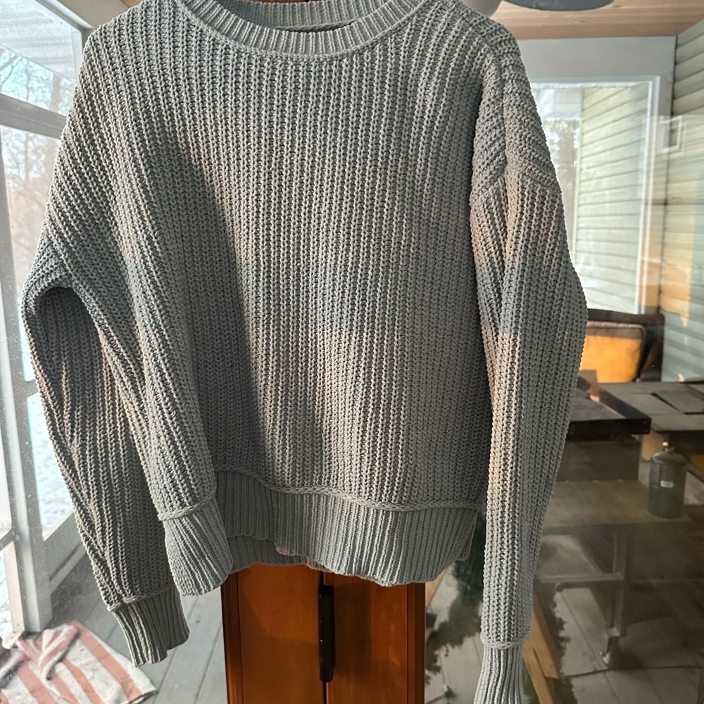 Aeropostale Light Blue/Gray Knit Sweater Casual Cabincore